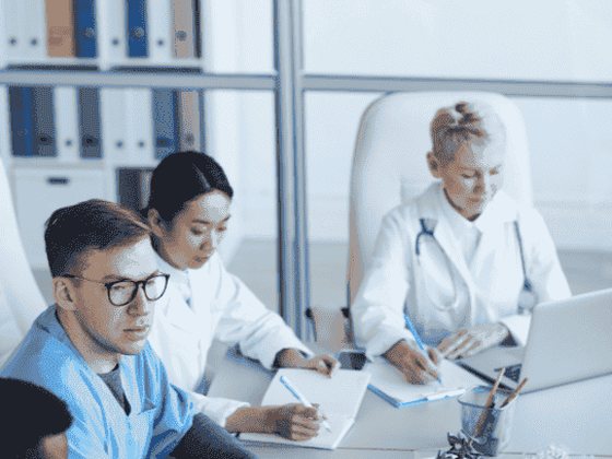 Doctors reviewing a patient's results together
